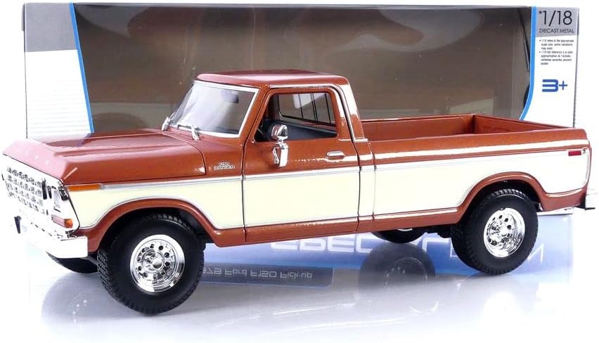 Maisto 1979 Ford F150 Pickup Truck Brown and White 1:18 - Image 7