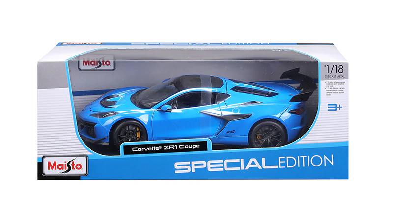Maisto 2025 Chevy Corvette C8 ZR1 Riptide Blue 1:18 - Image 4