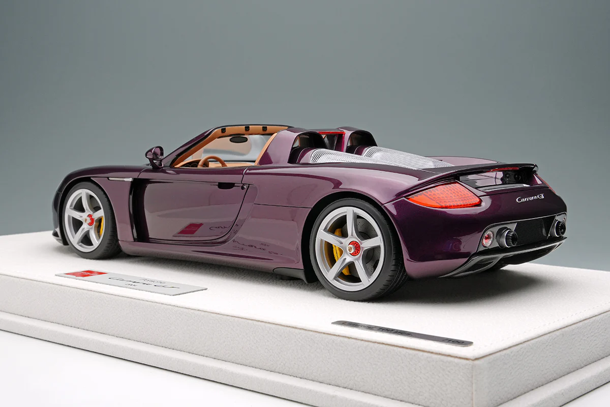Make Up Co., Ltd / Eidolon 2004 Porsche Carrera GT Amethyst Purple Metallic WITH DISPLAY 1:18 - Image 2