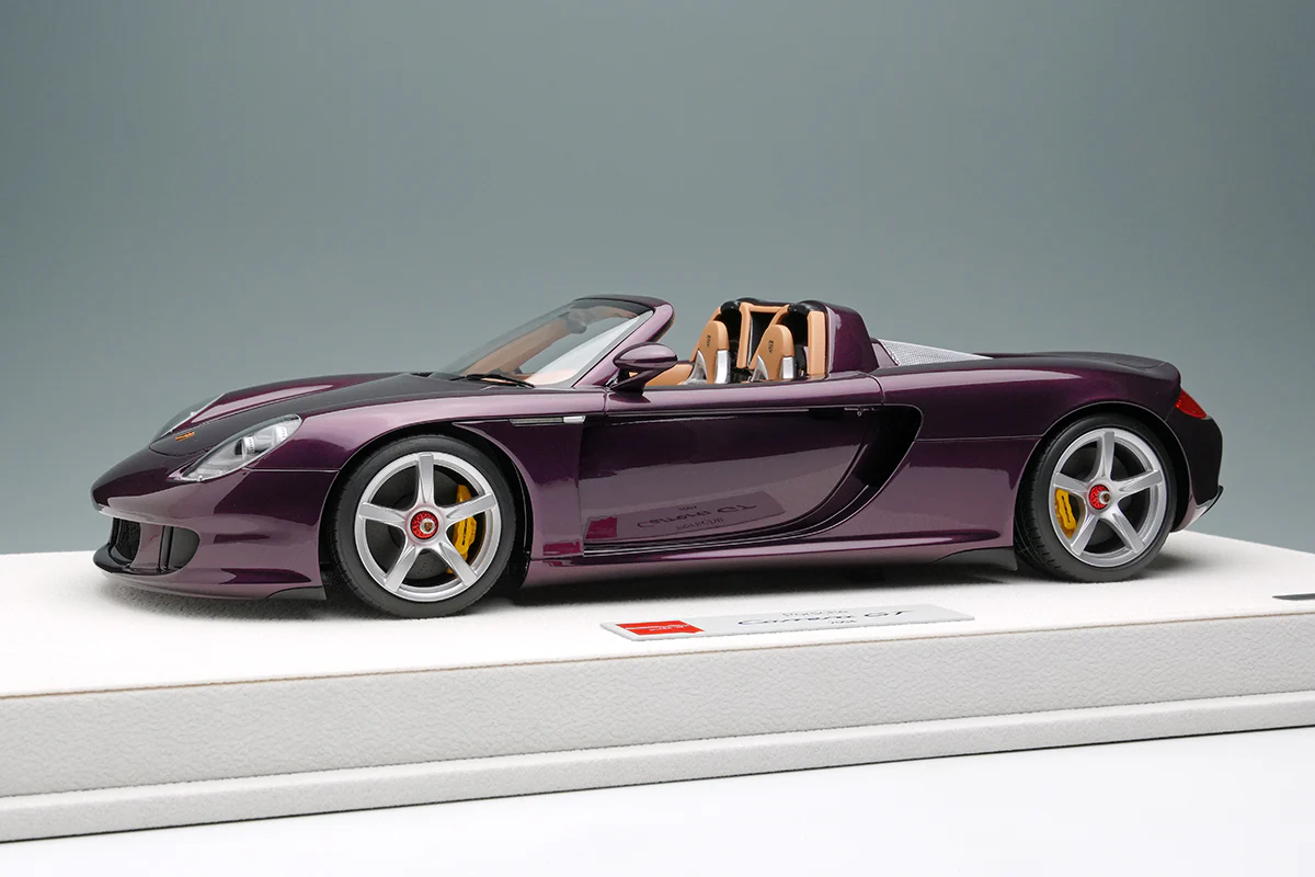 Make Up Co., Ltd / Eidolon 2004 Porsche Carrera GT Amethyst Purple Metallic WITH DISPLAY 1:18 - Image 3