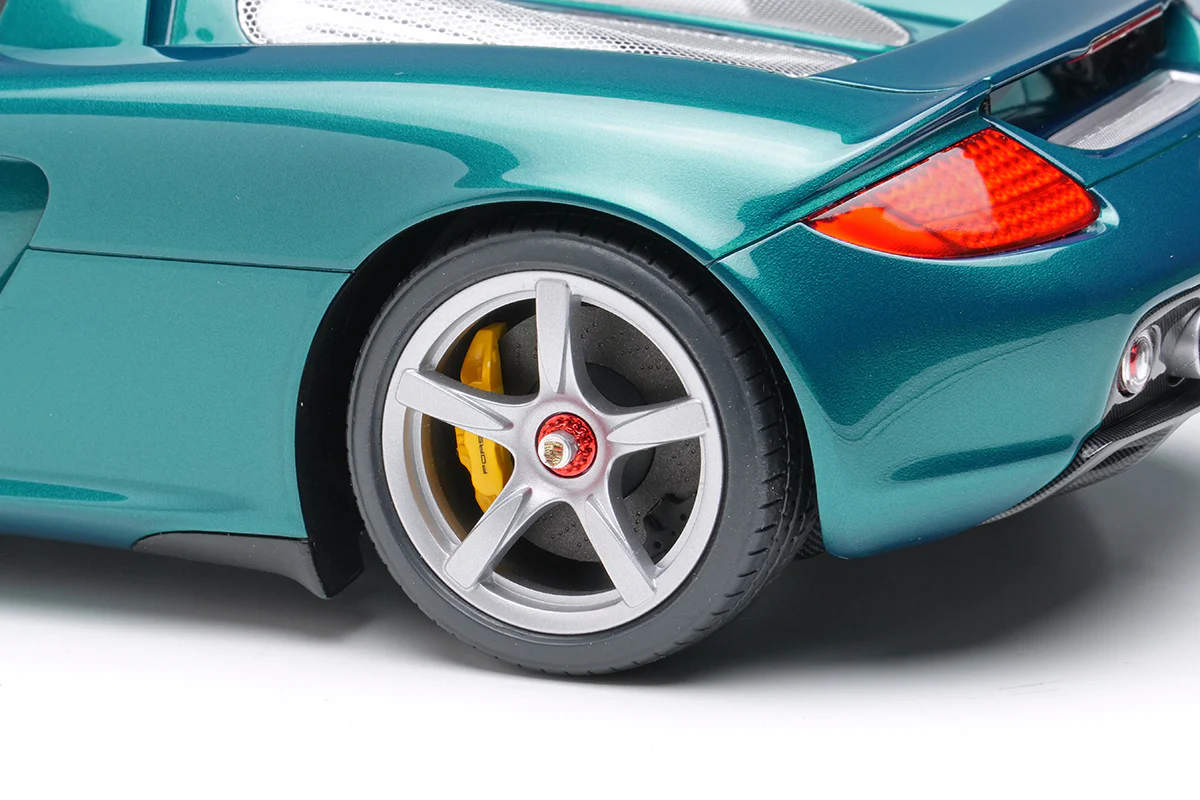 Make Up Co., Ltd / Eidolon 2004 Porsche Carrera GT Turquoise Green Metallic WITH DISPLAY 1:18 - Image 11