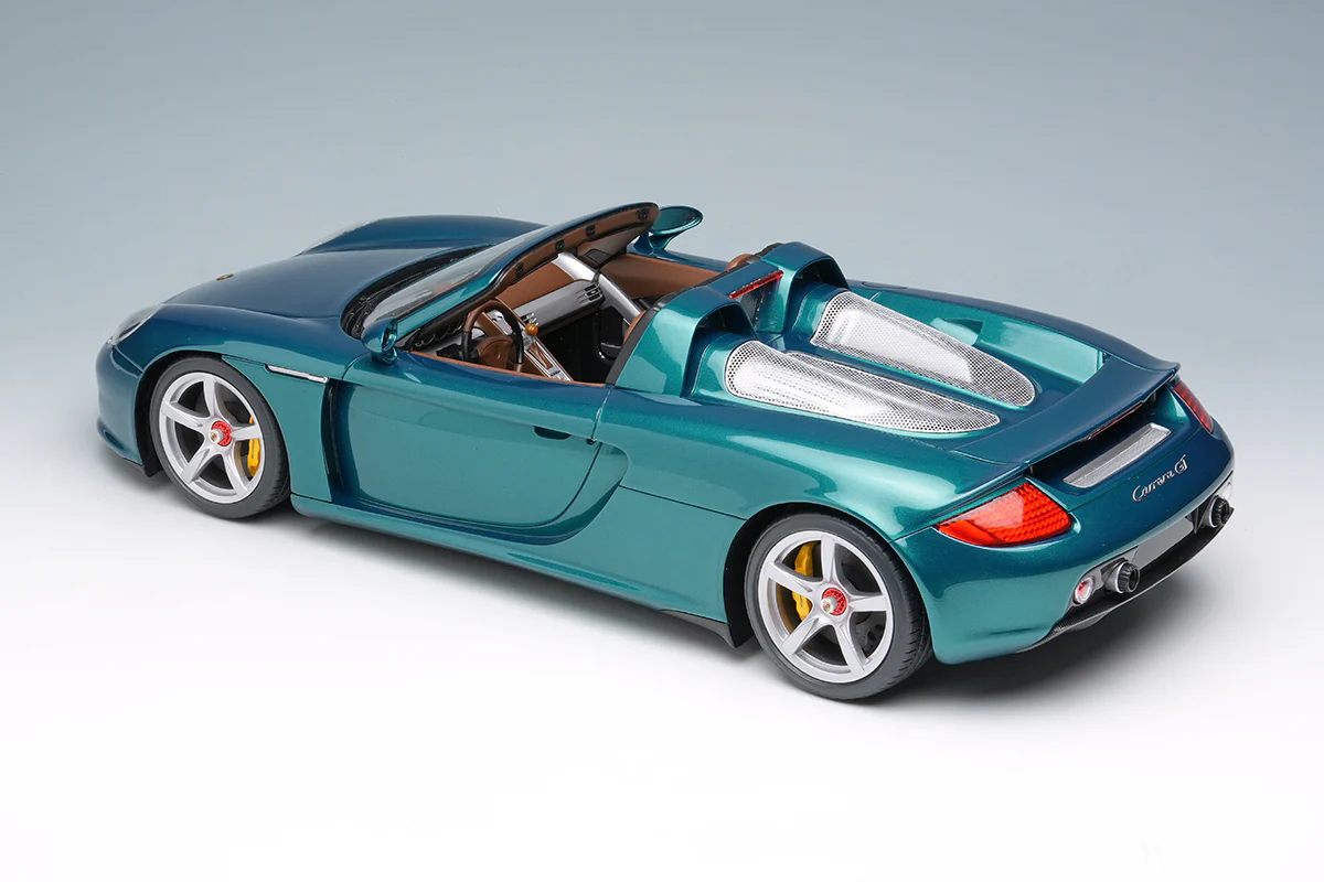 Make Up Co., Ltd / Eidolon 2004 Porsche Carrera GT Turquoise Green Metallic WITH DISPLAY 1:18 - Image 16