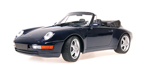Minichamps 1994 Porsche 911 (993) Carrera Cabriolet Dark Blue Metallic 1:18 - Image 4