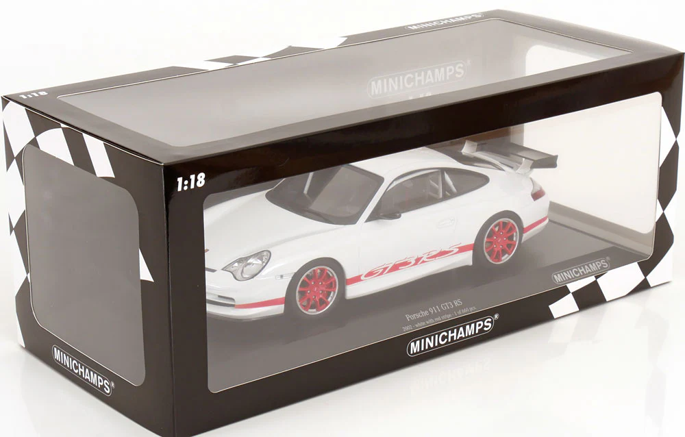 Minichamps 2002 Porsche 911 996 GT3 RS White w/ Red Deco 1:18 - Image 3