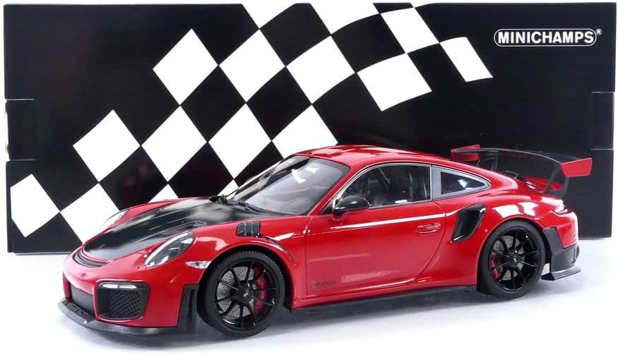 Minichamps 2018 Porsche 911 991.2 GT2 RS Guards Red w/ Black Hood & Wheels 1:18 SEALED - Image 8