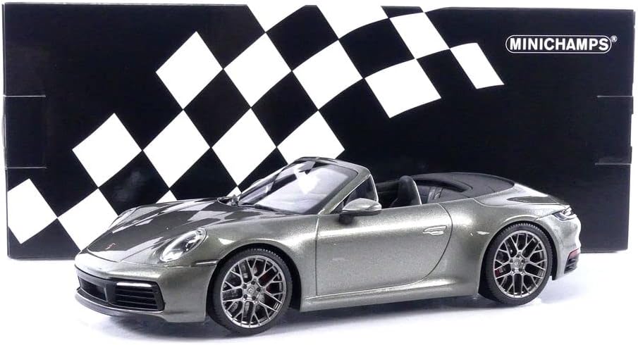 Minichamps 2019 Porsche 911 992 Carrera 4S Cabriolet Aventurine Green Metallic 1:18 SEALED - Image 7
