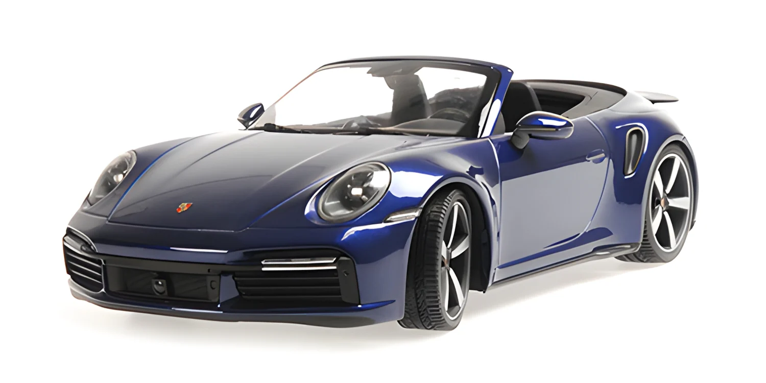 Minichamps 2020 Porsche 911 992.1 Turbo S Cabriolet Gentian Blue Metallic 1:18 - Image 5