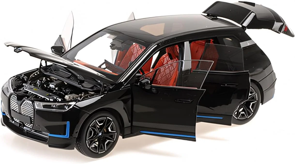 Minichamps 2022 BMW iX Black Metallic w/ Red Interior 1:18 - Image 4