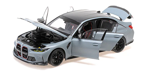 Minichamps 2023 BMW M3 CS (G80) Brooklyn Grey Metallic 1:18 - Image 2