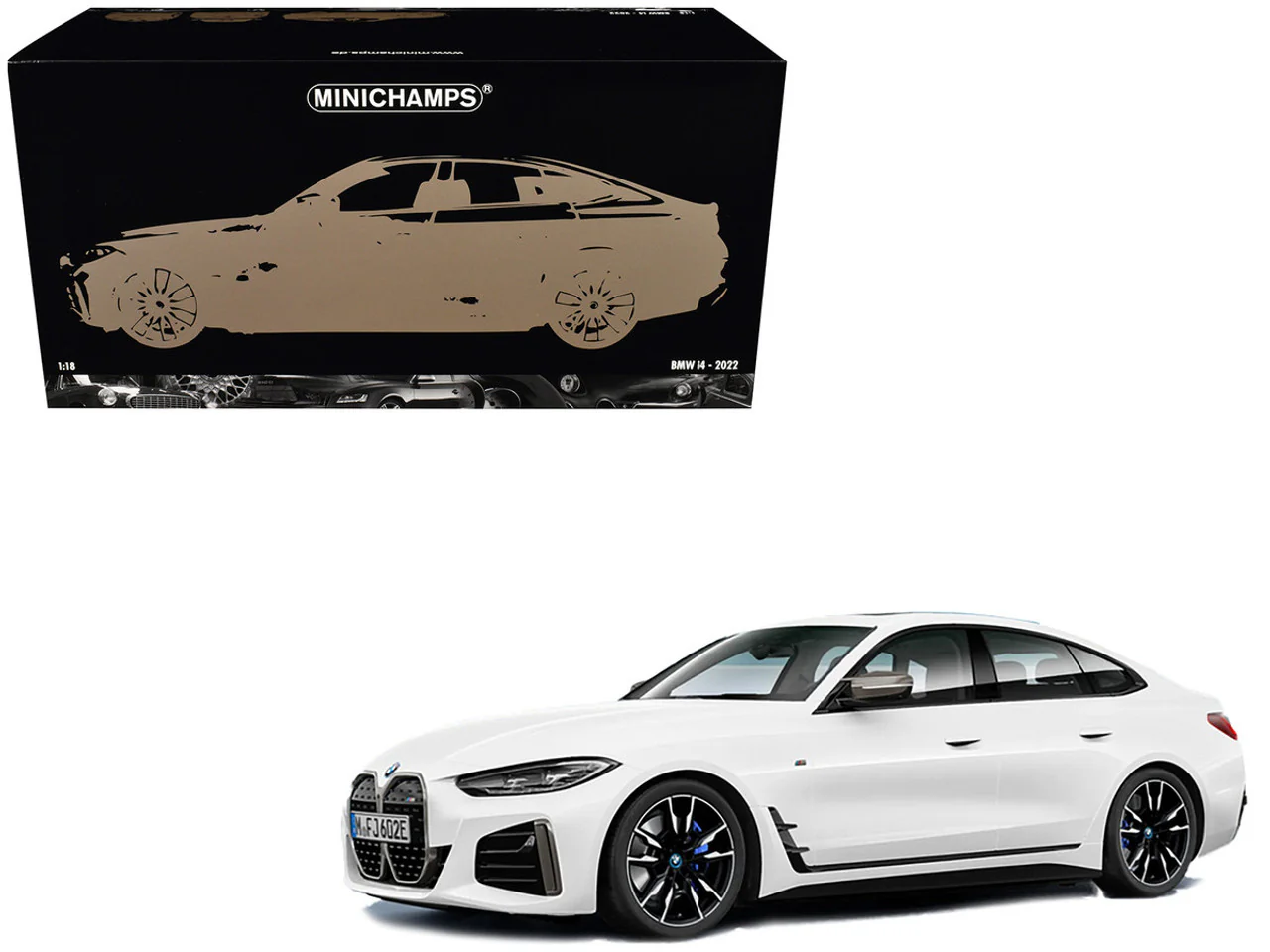 Minichamps 2022 BMW i4 (4 Series) G26 White Metallic 1:18 - Image 8