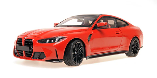 Minichamps 2024 BMW M4 Coupe (G82) w/ Black Carbon Roof Toronto Red Metallic 1:18 - Image 9