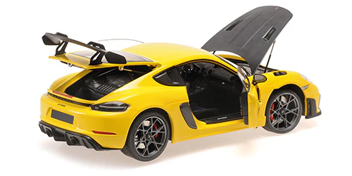 Minichamps 2024 Porsche 718 Cayman GT4 RS w/ Weissach Package Racing Yellow 1:18 - Image 3