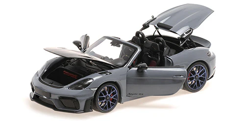 Minichamps 2024 Porsche 718 Cayman Spyder RS w/ Weissach Package Arctic Grey 1:18 - Image 2