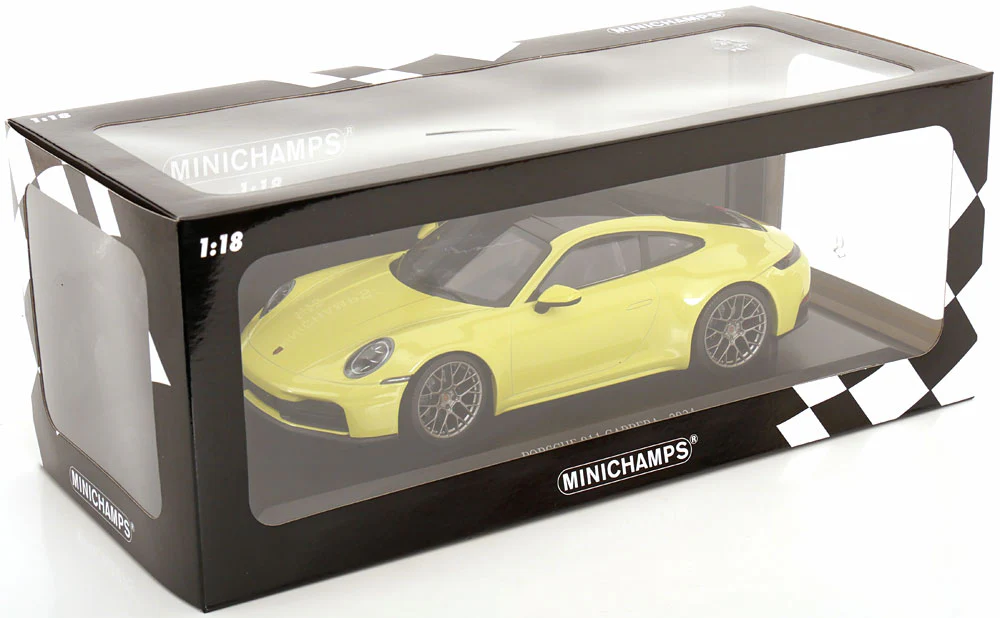 Minichamps 2025 Porsche 911 992.2 Carrera Cartagena Yellow Metallic 1:18 - Image 3
