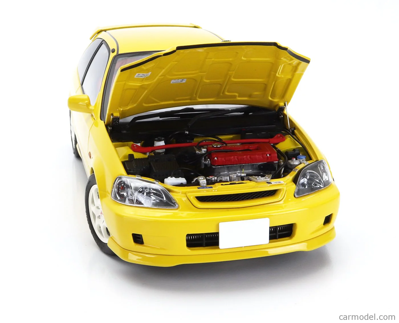 Motorhelix 1999 Honda Civic EK9 Hatchback Sunlight Yellow w/ B16 Engine 1:18 LIMITED - Image 7