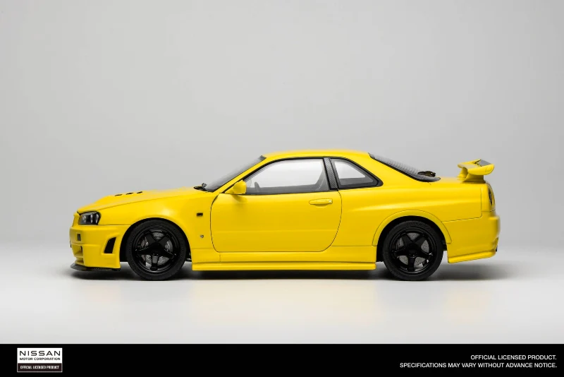 Motorhelix 1999 Nissan Skyline GT-R R34 (BNR34) RHD "Customized Version" Yellow 1:18 - Image 3