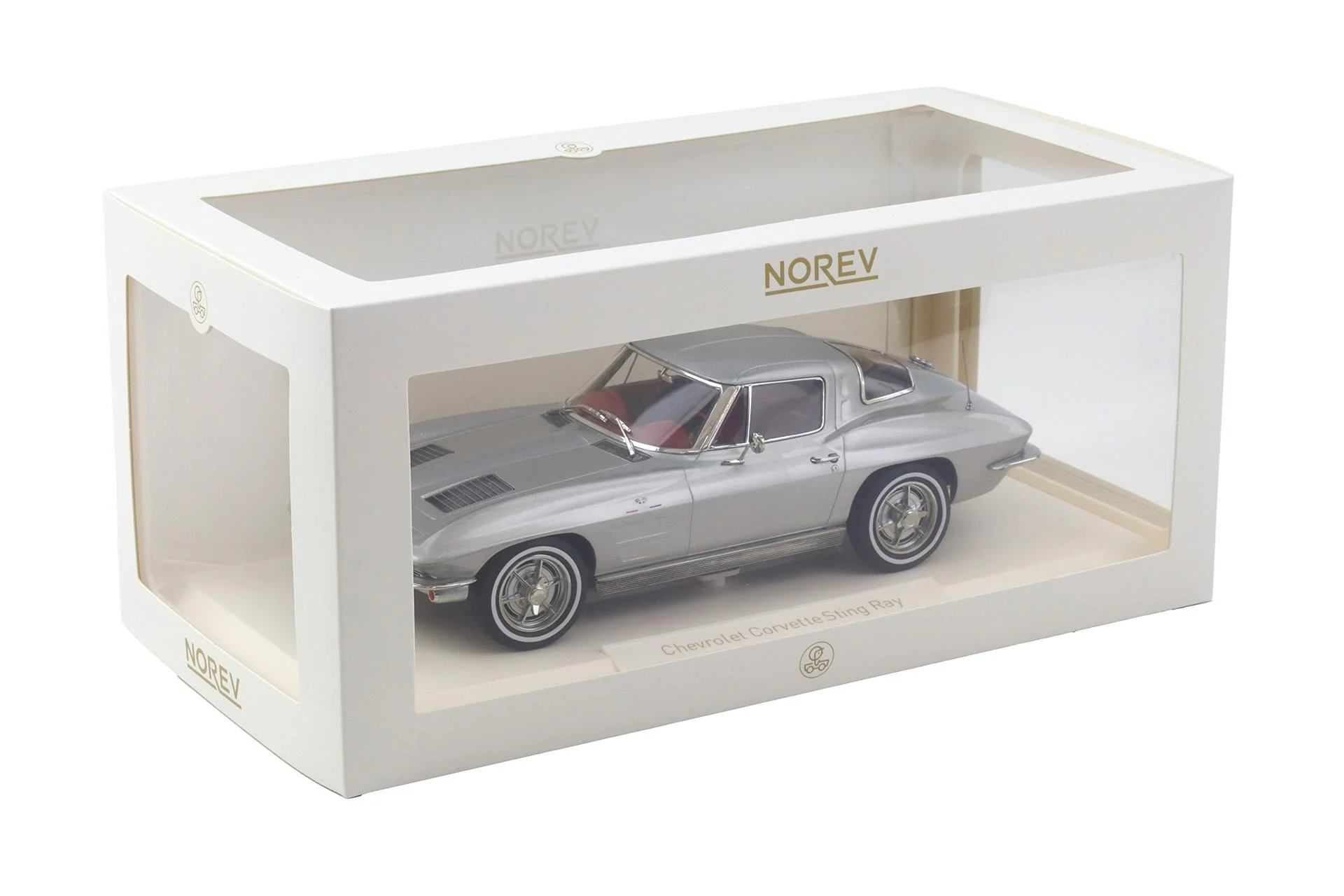 Norev 1963 Chevy Corvette C2 Stingray Sebring Silver 1:18 - Image 4