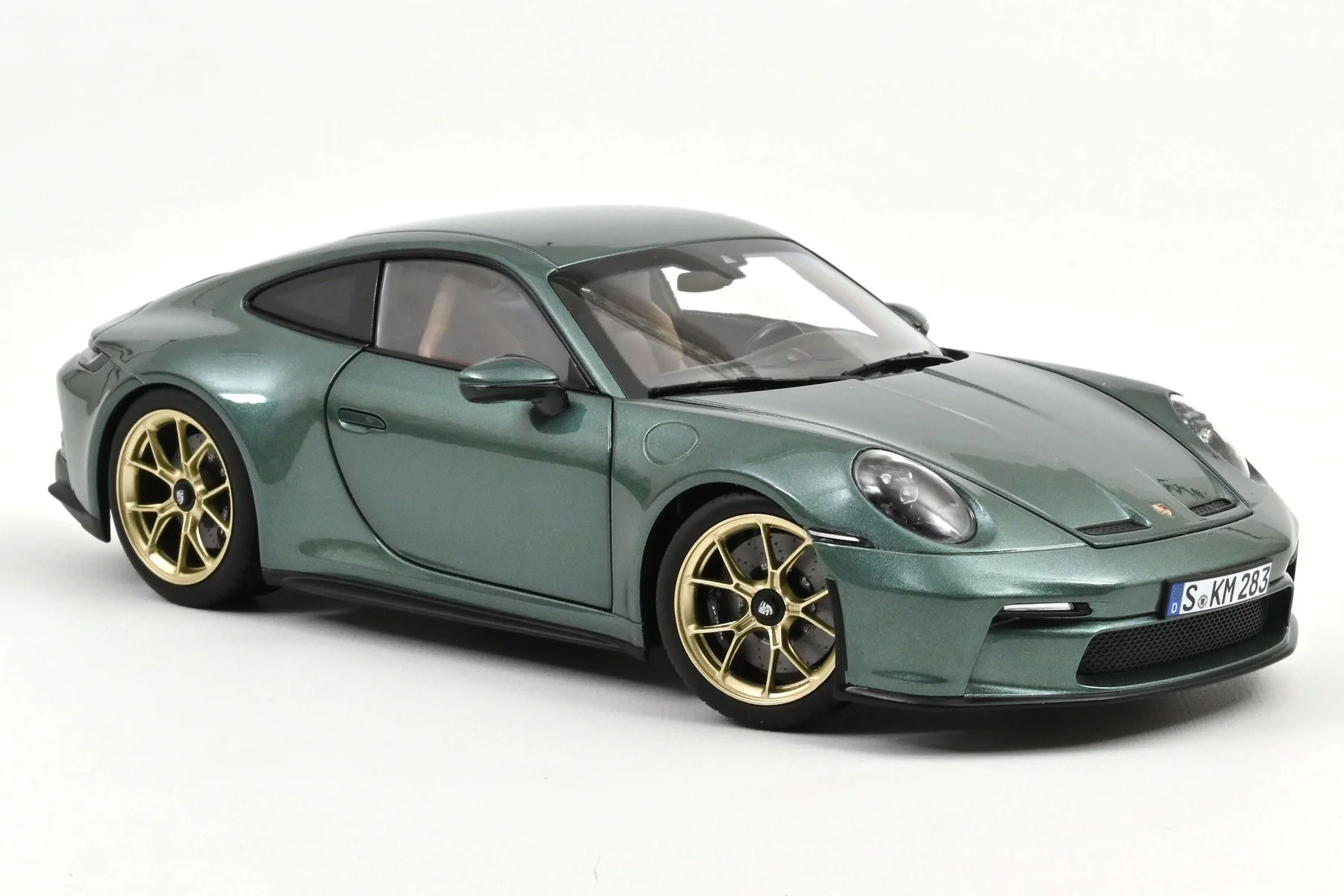 Norev 2021 Porsche 911 992 GT3 Touring Edition Malachite Green w/ Gold Wheels 1:18