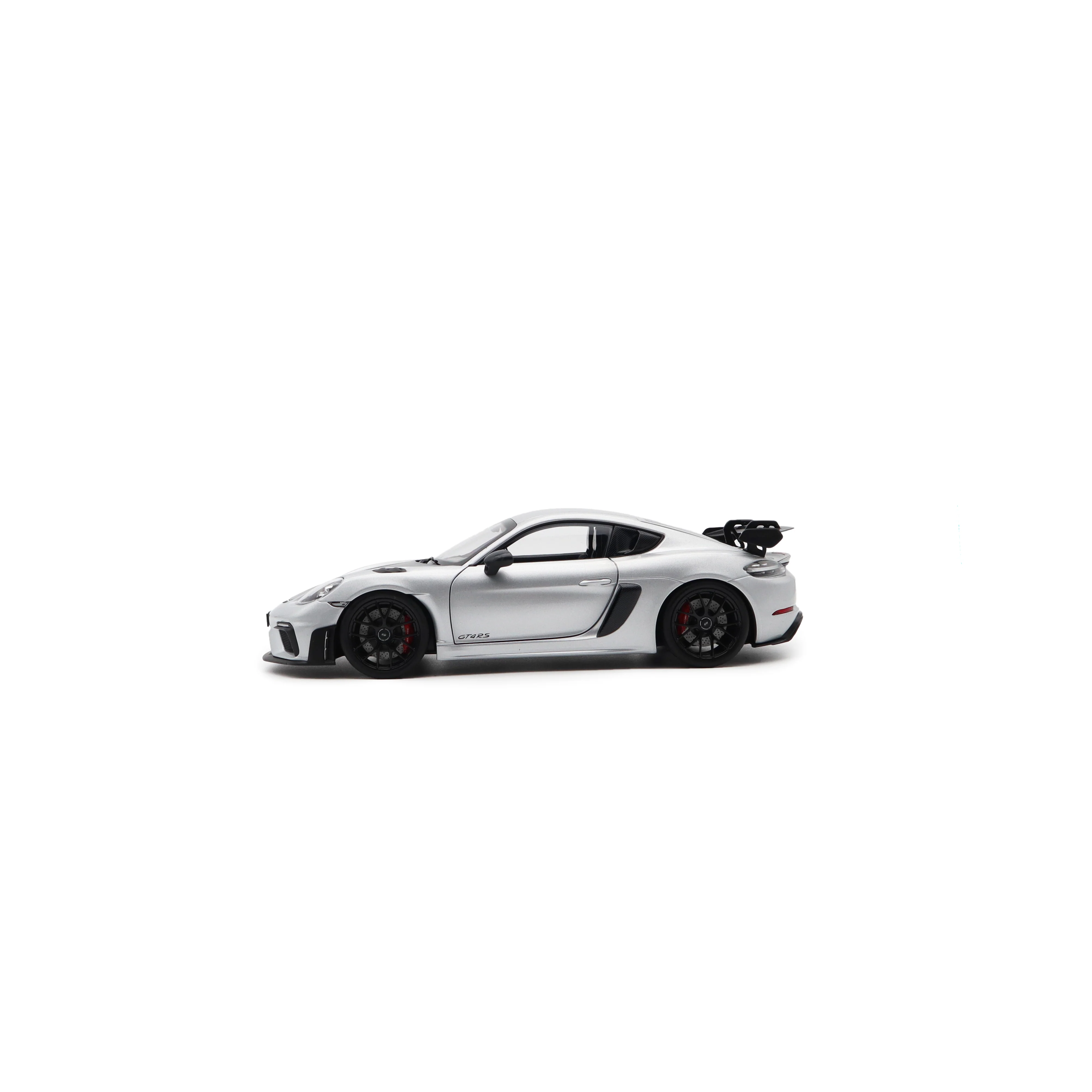 Norev 2023 Porsche 718 Cayman GT4 RS w/ Weissach Package GT Silver Metallic 1:18 - Image 2