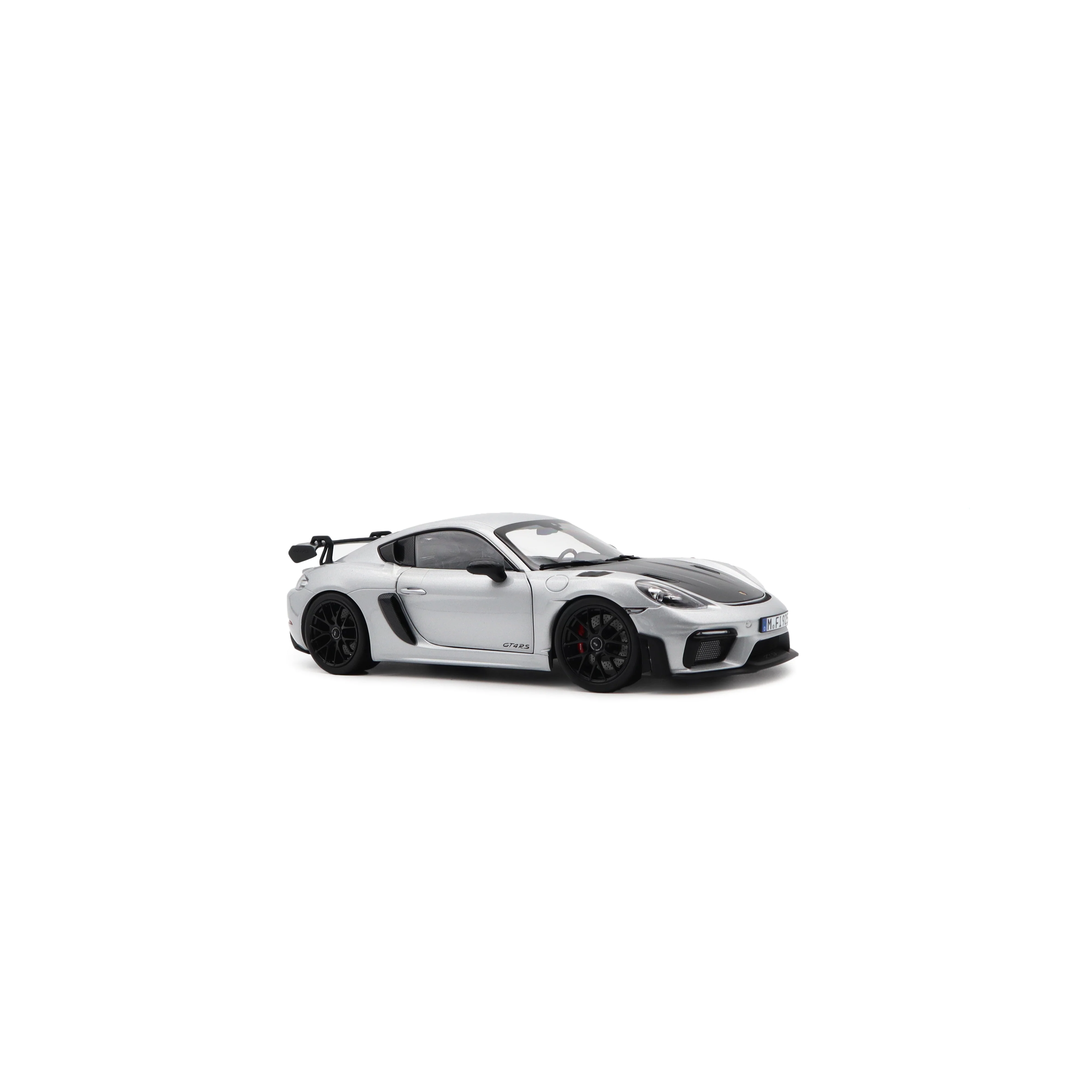 Norev 2023 Porsche 718 Cayman GT4 RS w/ Weissach Package GT Silver Metallic 1:18 - Image 7