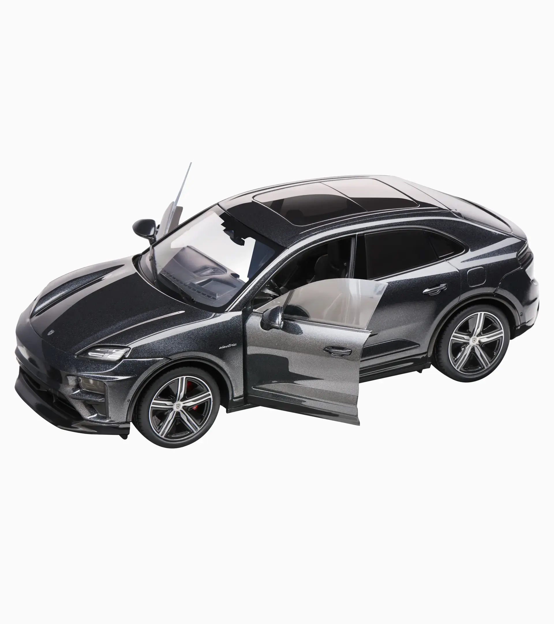Norev 2024 Porsche Macan Turbo (H2) Volcano Grey DEALER EDITION 1:18 - Image 2