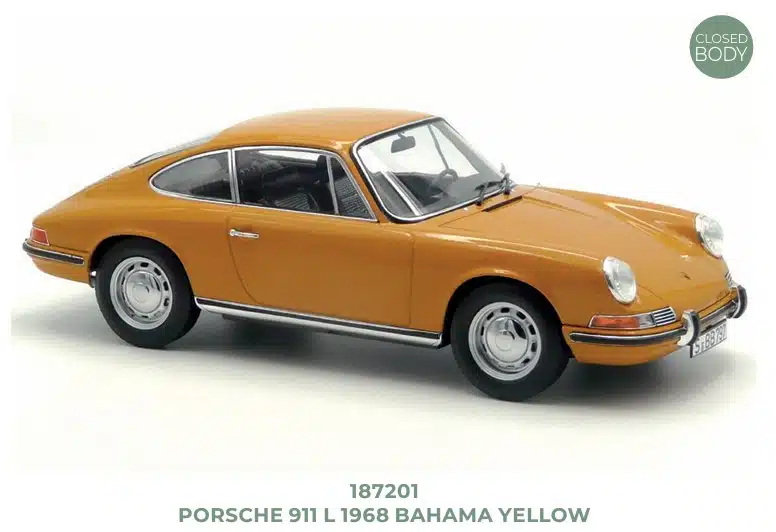 Norev Porsche 1968 911 L Coupe Bahama Yellow 1:18