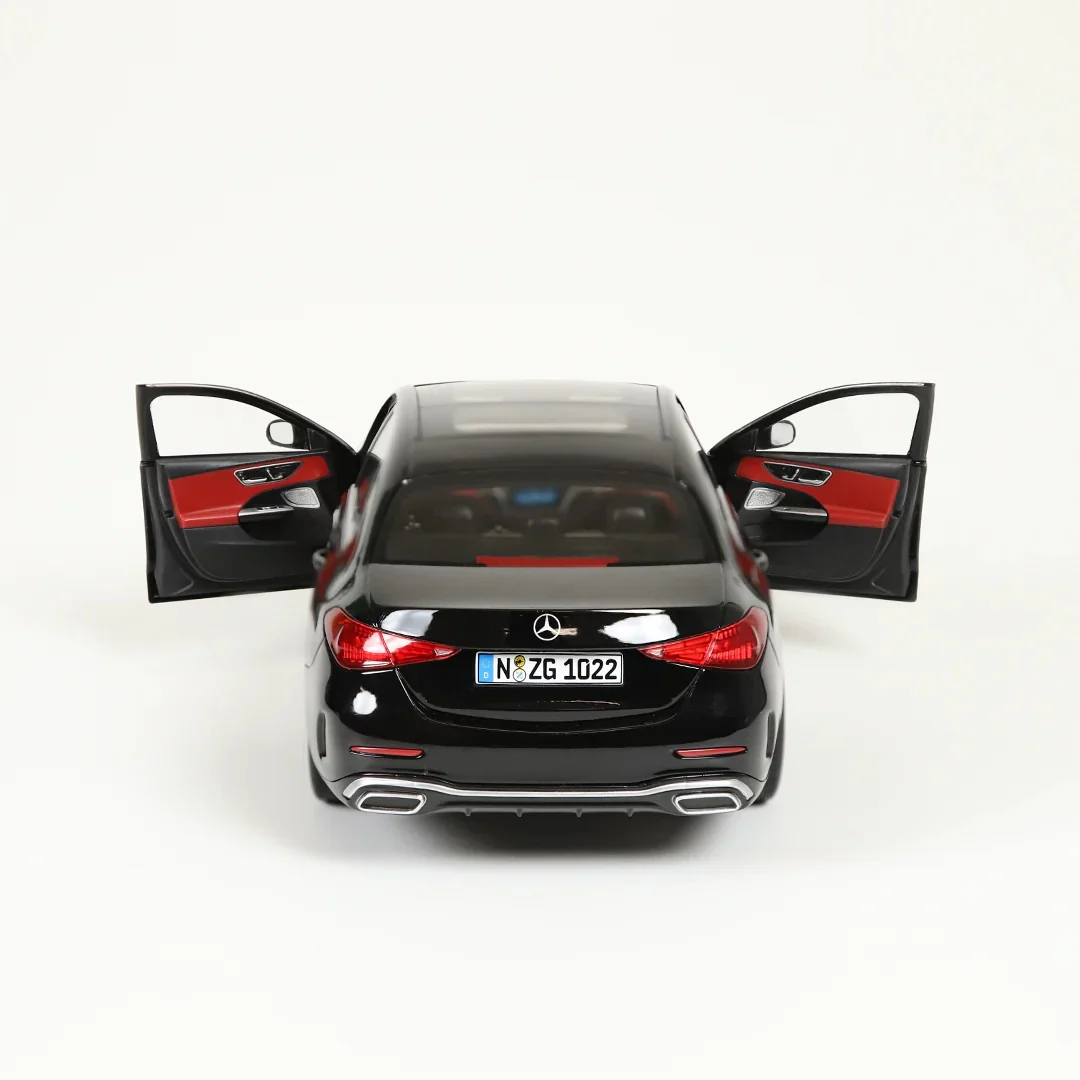 NZG 2022 Mercedes Benz C-Class (W206) Sedan Obsidian Black Metallic 1:18 - Image 4