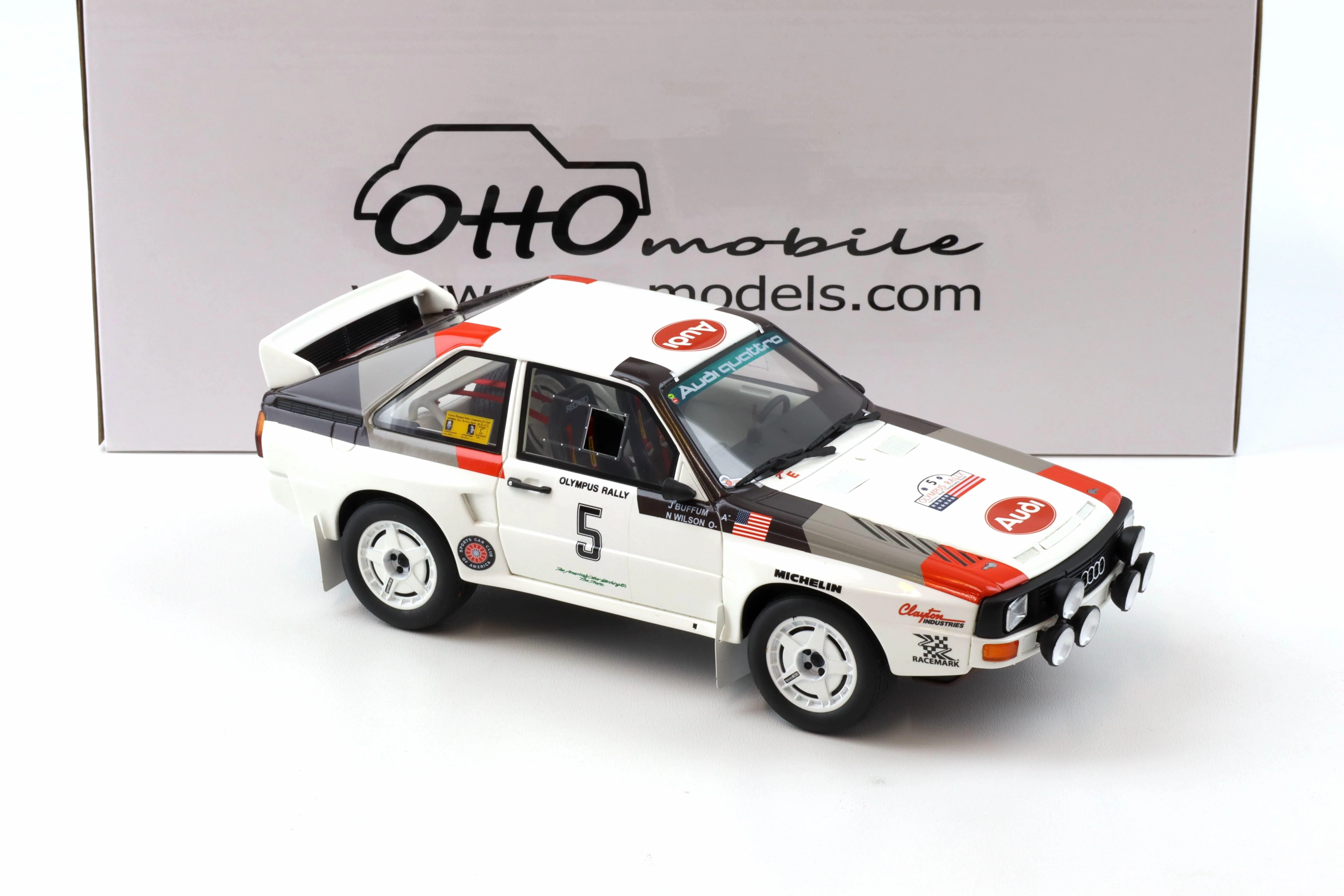 Otto 1986 Audi Sport Quattro #5 Olympus Rally 1986 White 1:18 - Image 2