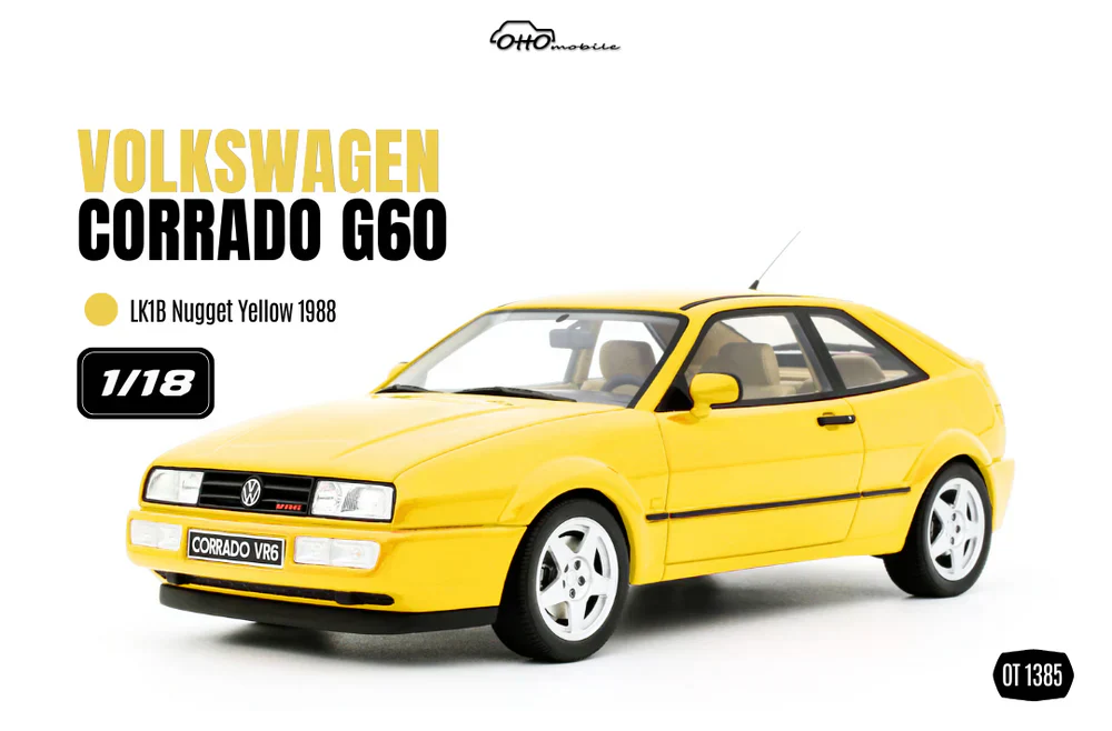 Otto 1988 Volkswagen Corrado (53i) G60 Yellow Nugget 1:18 - Image 2
