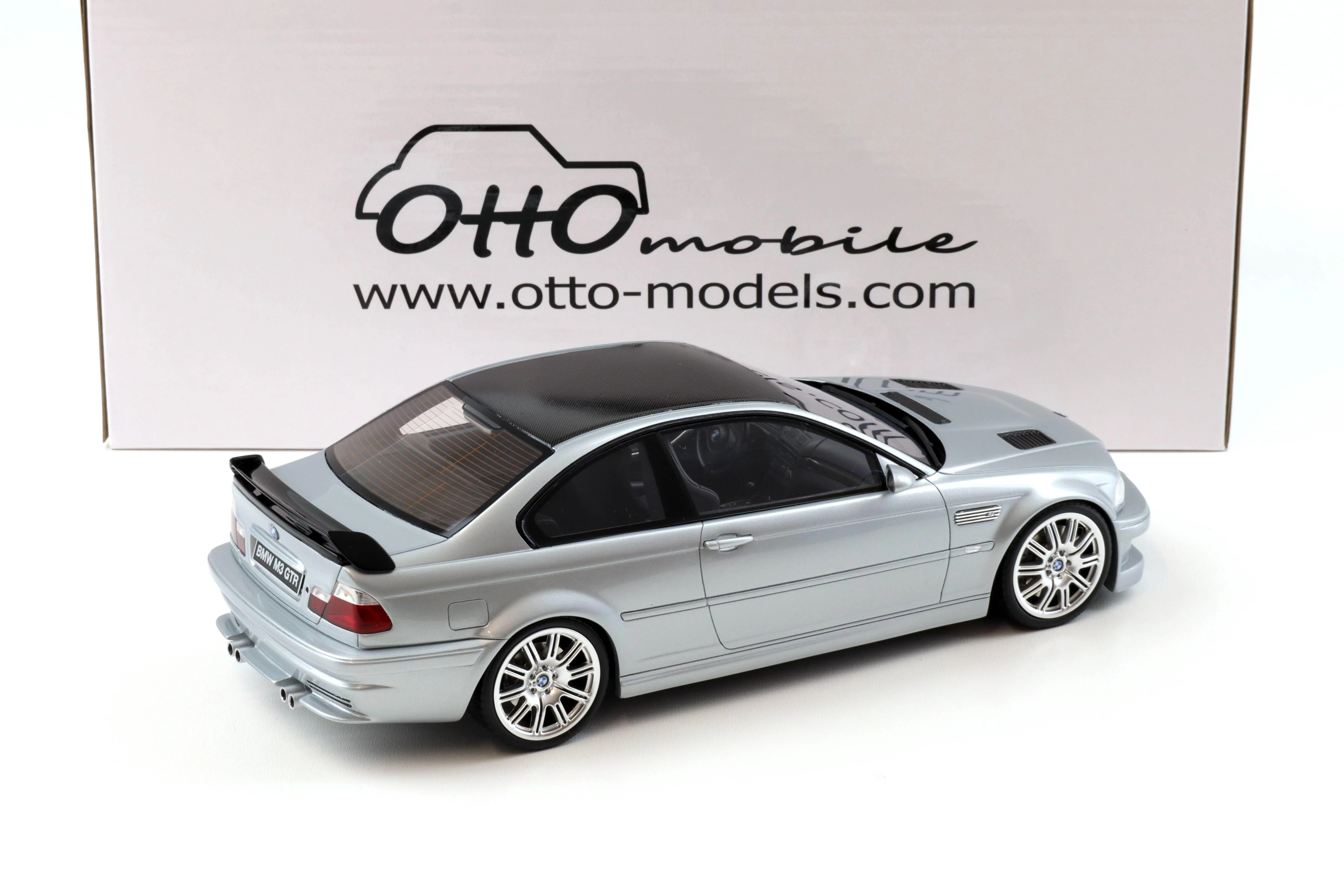 Otto 2001 BMW E46 M3 GTR Street Titan Silver Metallic 354 1:18 - Image 3