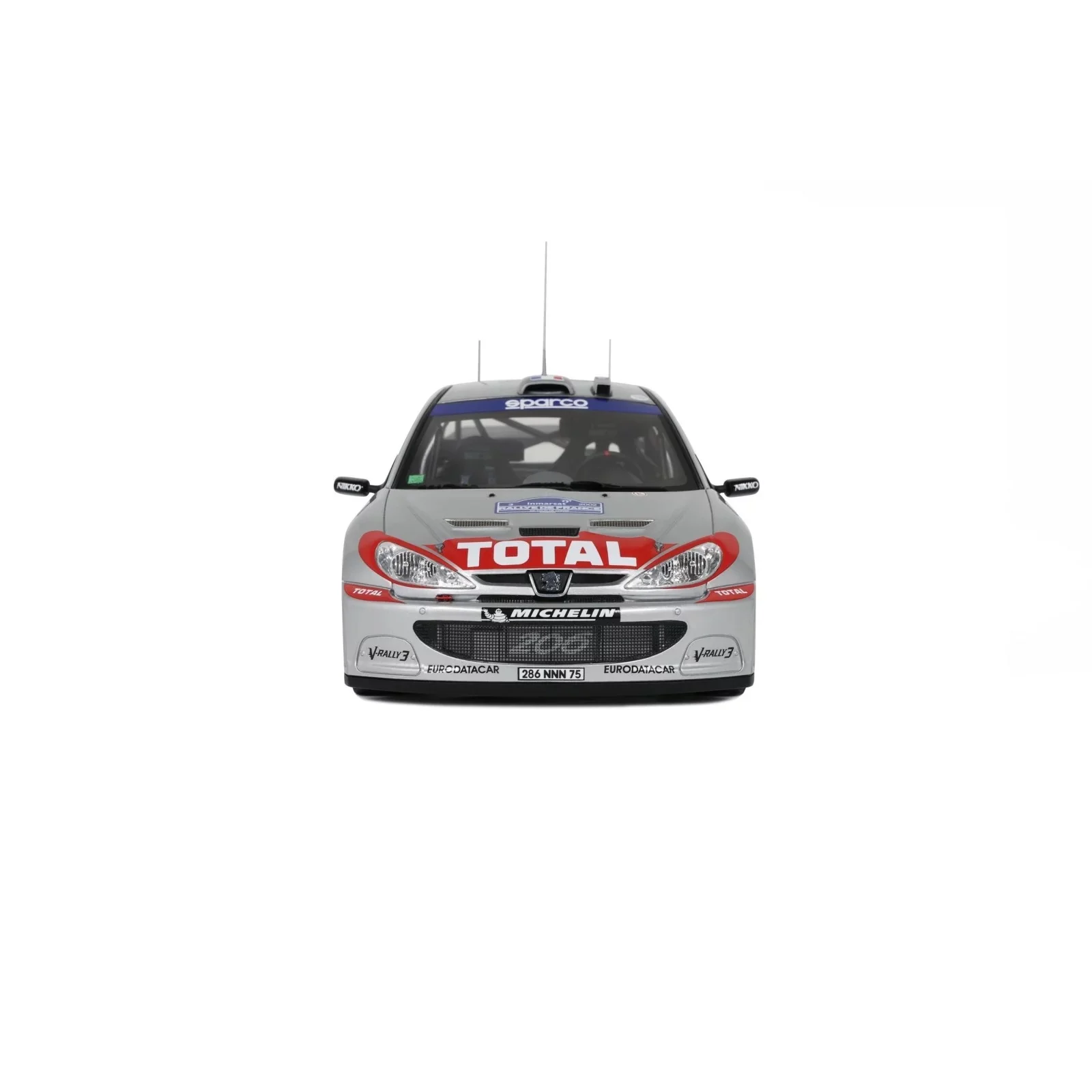 Otto 2002 Peugeot 206 WRC Tour de Corse 2002 No 3 Silver 1:18 - Image 6