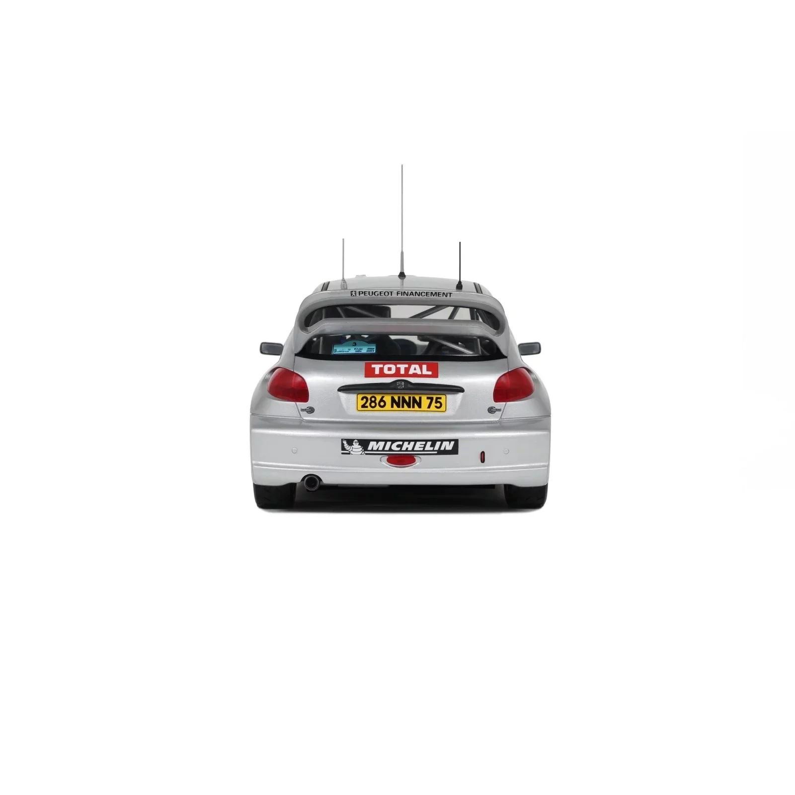 Otto 2002 Peugeot 206 WRC Tour de Corse 2002 No 3 Silver 1:18 - Image 7