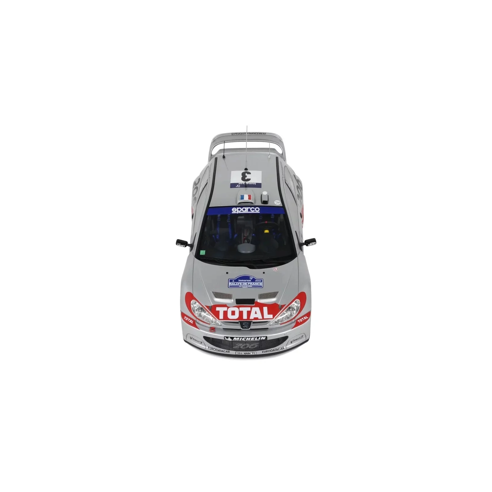 Otto 2002 Peugeot 206 WRC Tour de Corse 2002 No 3 Silver 1:18 - Image 9