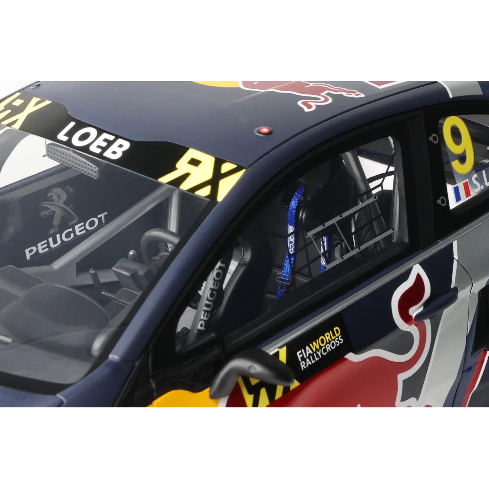 Otto 2018 Peugeot 208 WRX Team Peugeot Total No 9 Winner Rally World RX Belgium Matte Blue 1:18 - Image 8