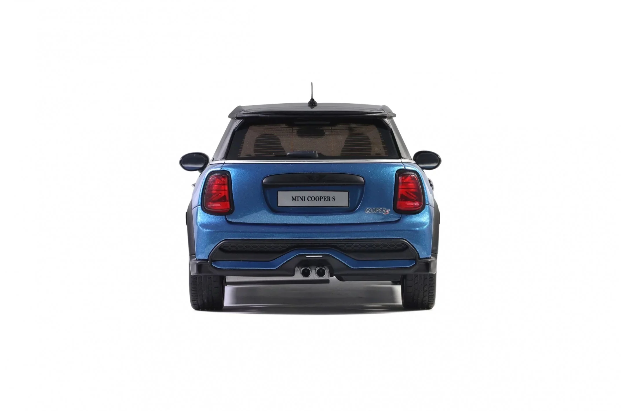 Otto 2021 Mini Cooper S Island Blue w/ Black Stripes 1:18 - Image 4