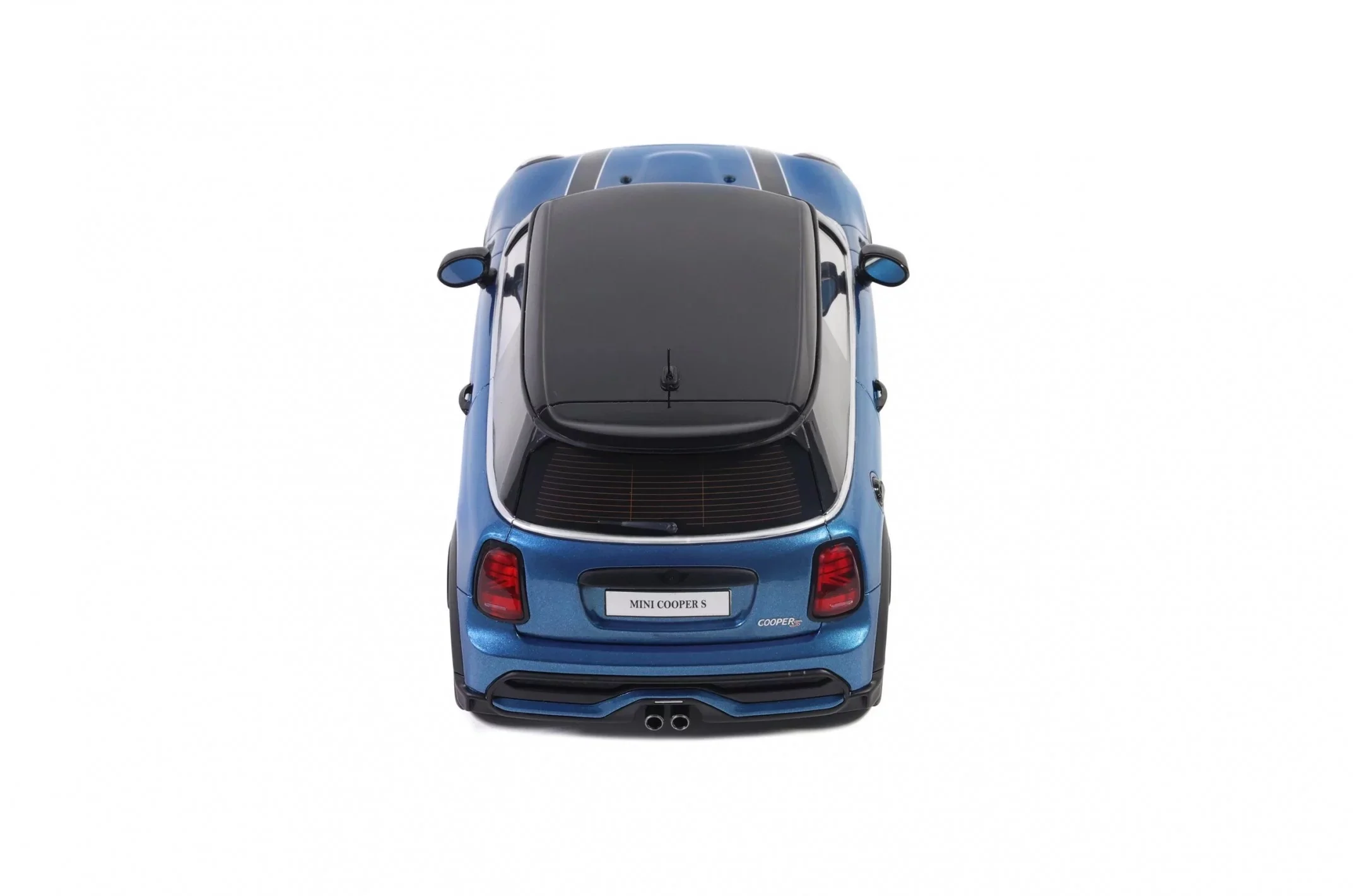 Otto 2021 Mini Cooper S Island Blue w/ Black Stripes 1:18 - Image 7