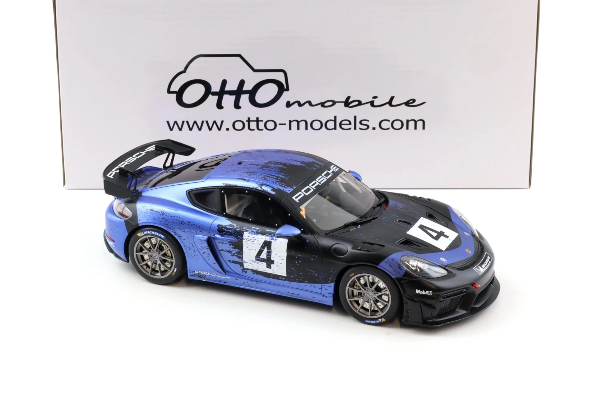 Otto 2021 Porsche 718 Cayman GT4 RS Clubsport #4 Blue & Black 1:18 - Image 2