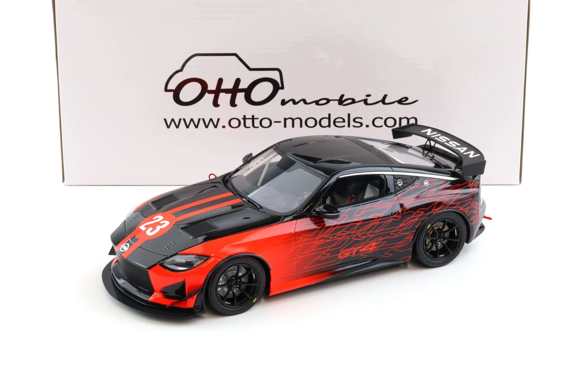 Otto 2022 Nissan 400 Z GT4 #23 SEMA Show 2022 Black and Red 1:18