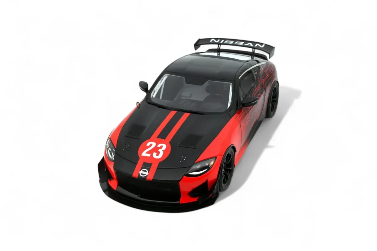 Otto 2022 Nissan 400 Z GT4 #23 SEMA Show 2022 Black and Red 1:18 - Image 9