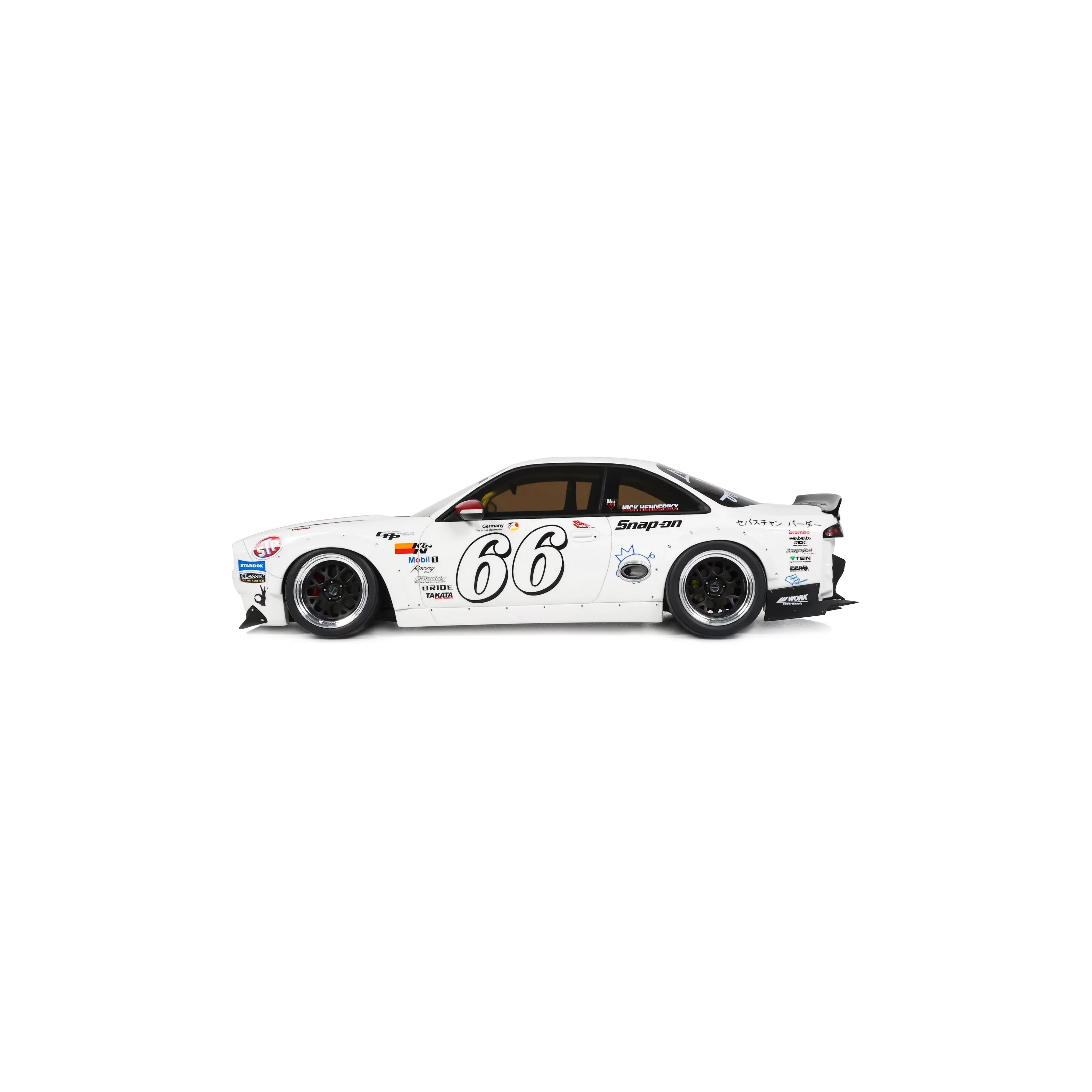Otto 2024 Nissan Silvia (S14) #66 Boss Rocket Bunny White 1:18 - Image 3