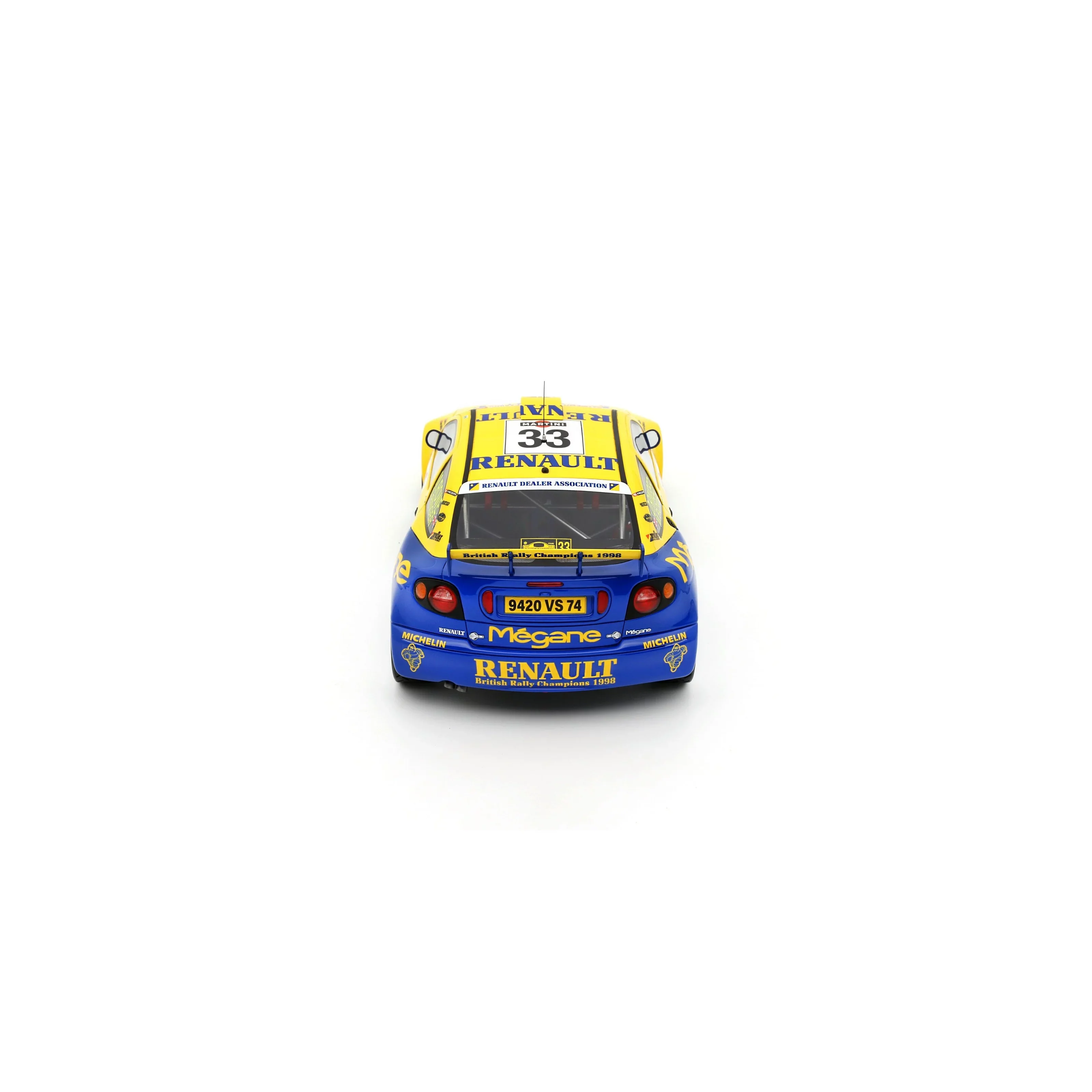 Otto Renault Megane Maxi #33 Rally San Remo 1998 Yellow & Blue 1:18 - Image 9