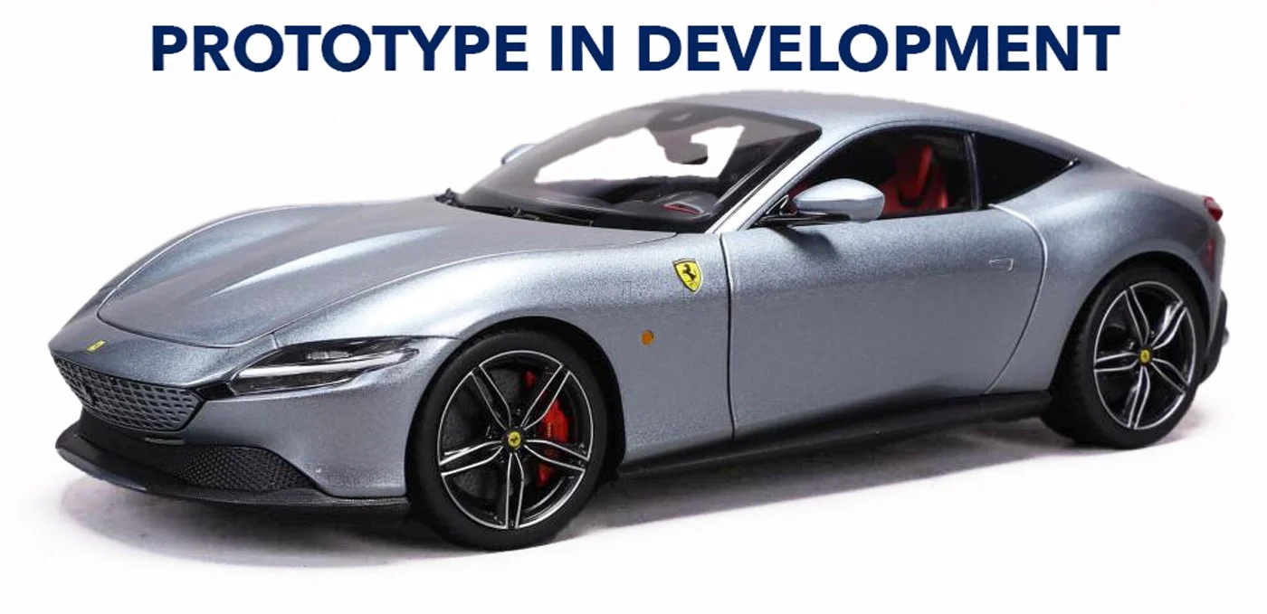 Polistil 2019 Ferrari Roma Grigio Titanio (Grey Metallic) High Fidelity WITH DISPLAY 1:18