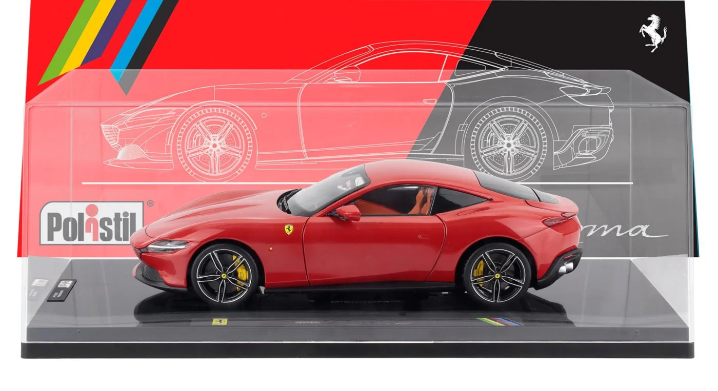 Polistil 2019 Ferrari Roma Rosso Corsa (Ferrari Red) High Fidelity WITH DISPLAY 1:18 - Image 3