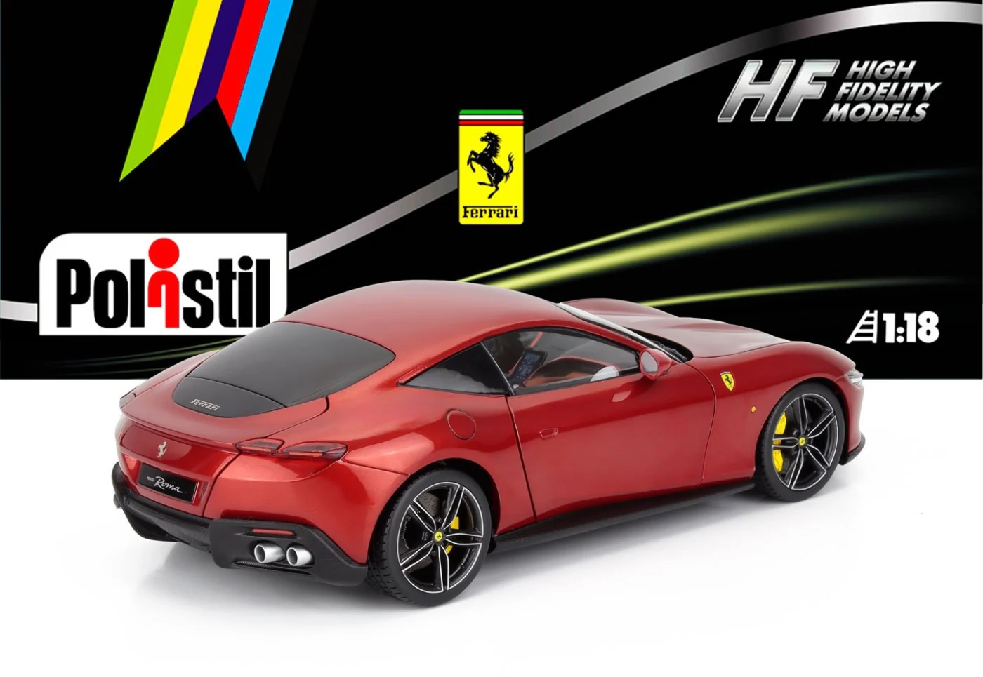 Polistil 2019 Ferrari Roma Rosso Magma (Red Metallic) High Fidelity 1:18 - Image 2