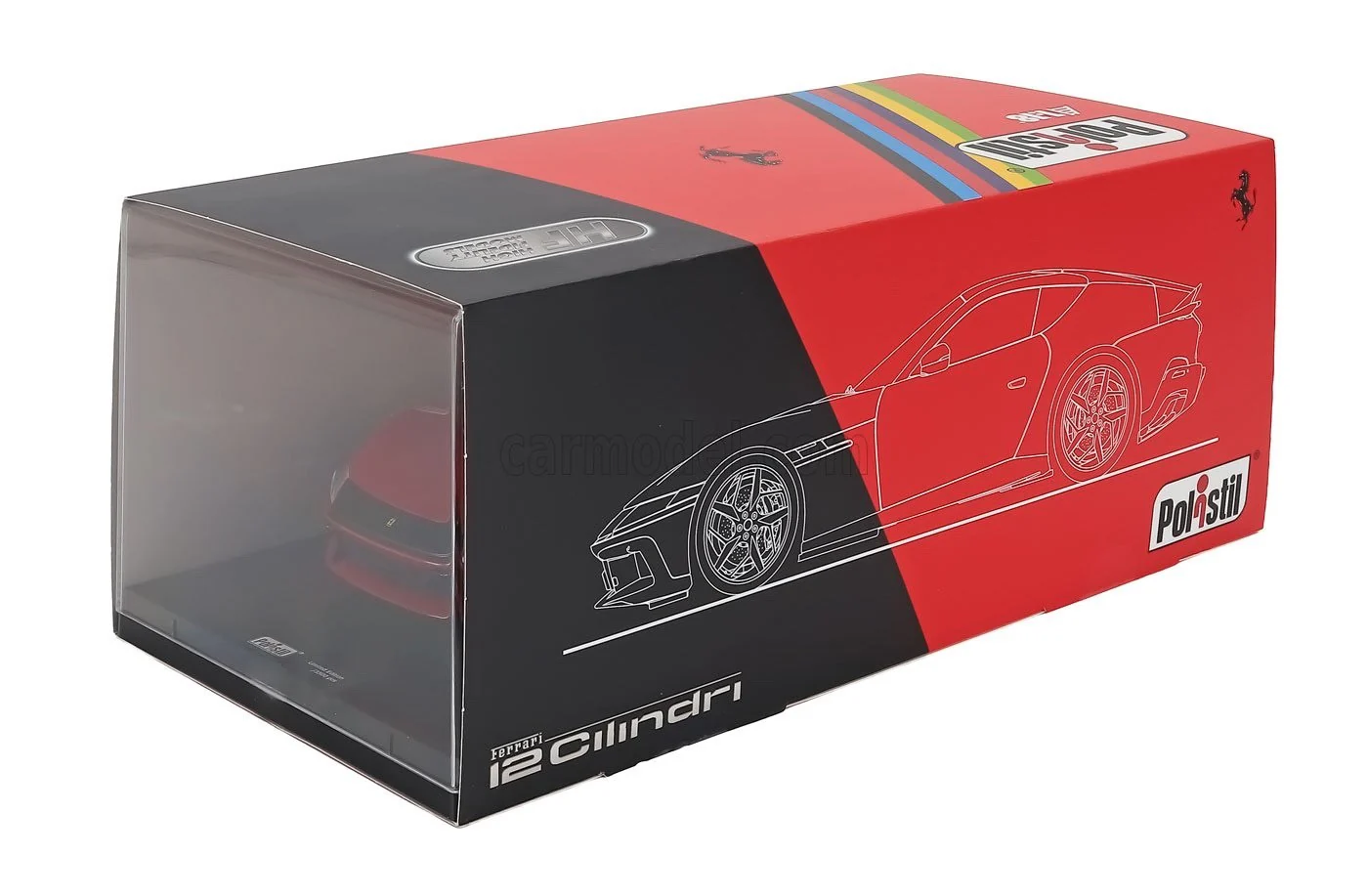 Polistil 2024 Ferrari 12Cilindri Rosso Corsa (Ferrari Red) High Fidelity WITH DISPLAY 1:18 - Image 12