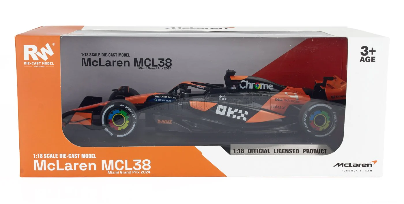 RE-EL Toys Mclaren F1 Team MCL38 Orange L. Norris First Win Miami GP 2024 1:18 - Image 5
