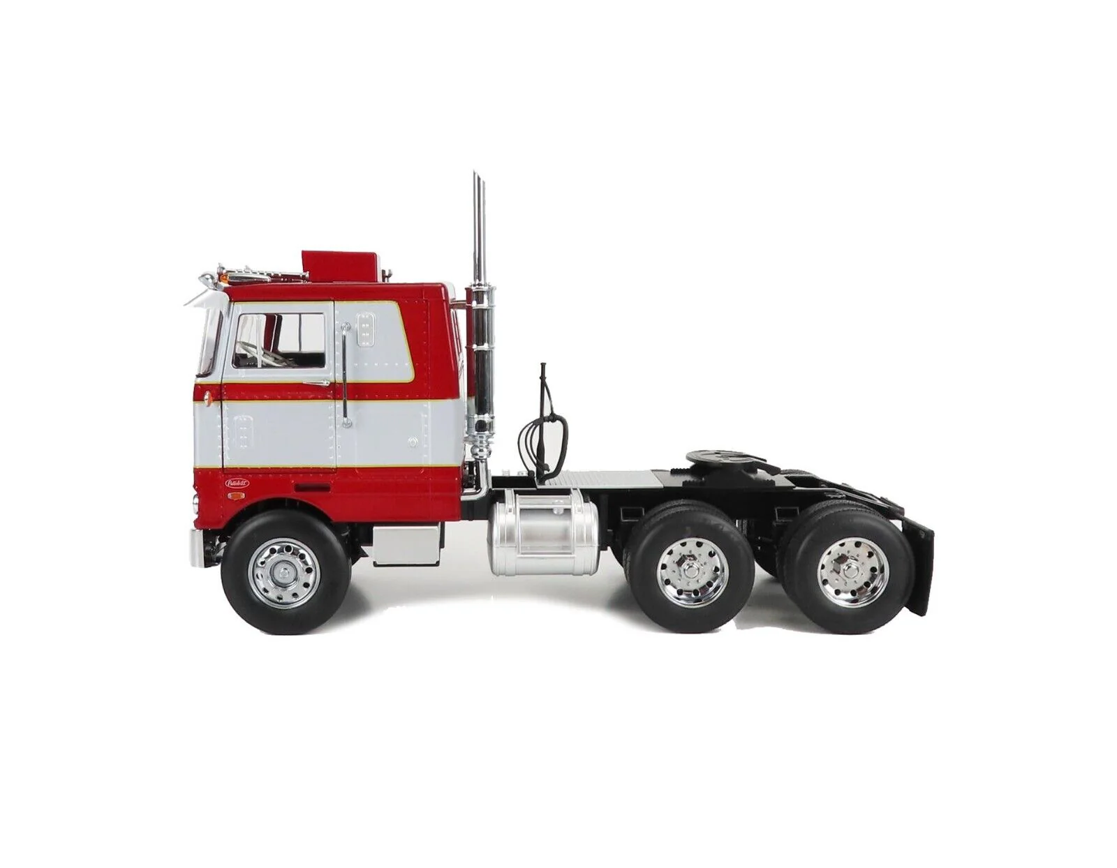 Road Kings 1977 Peterbilt 352 Pacemaker Semi Red and Silver 1:18 - Image 3