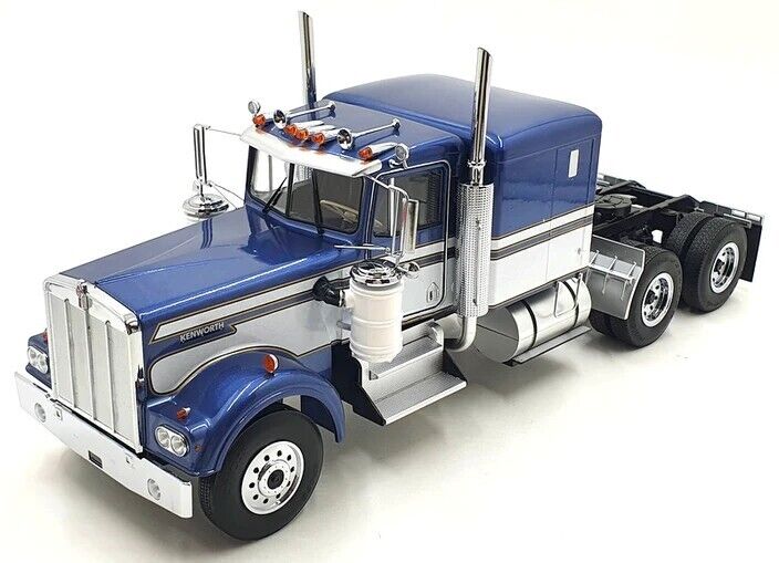 Road Kings 1989 Kenworth W900 Tractor Truck 3 Blue & White 1:18 - Image 3