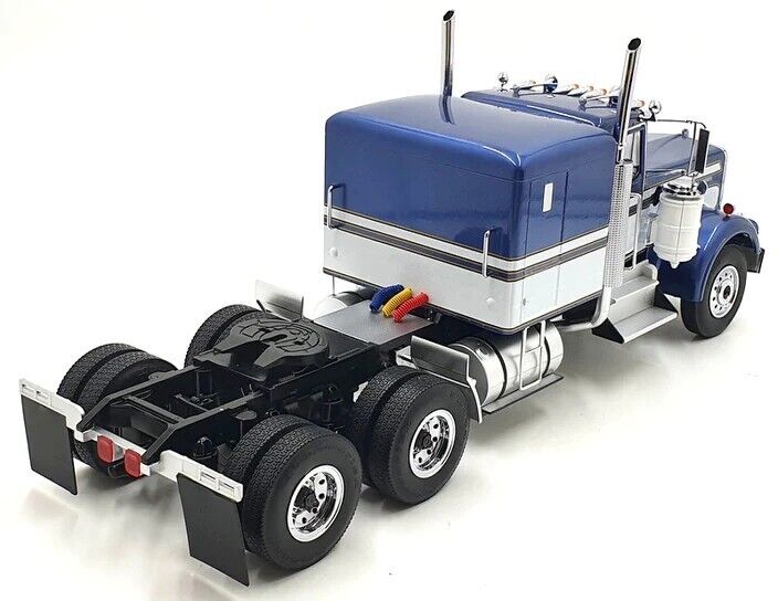Road Kings 1989 Kenworth W900 Tractor Truck 3 Blue & White 1:18 - Image 4