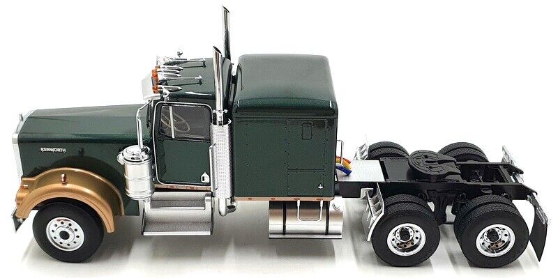 Road Kings 1989 Kenworth W900 Tractor Truck 3 Dark Green Metallic & Gold 1:18 - Image 3